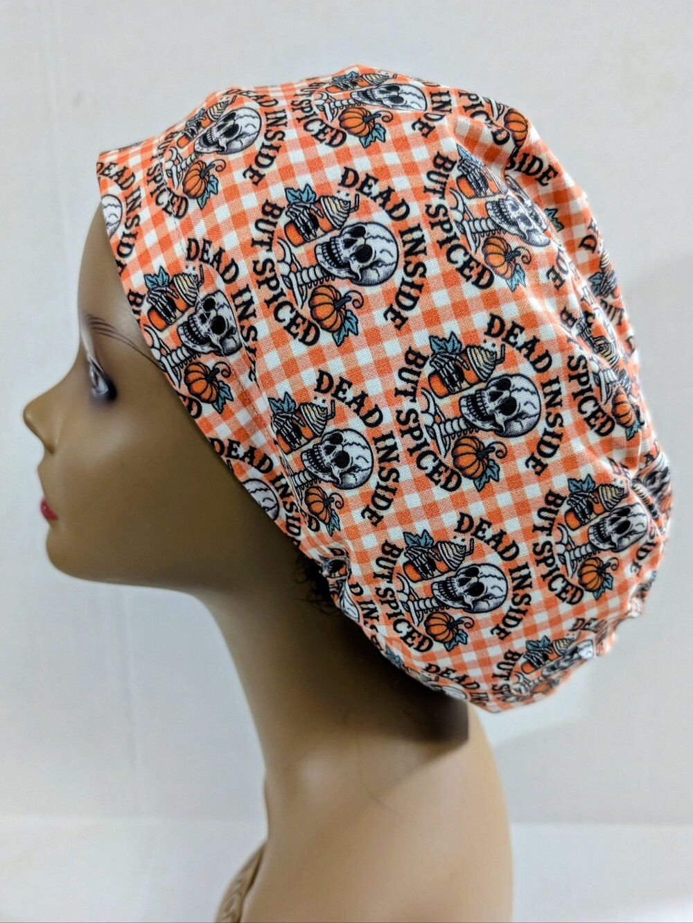 Pumpkin Spice, Skeleton, Fall,  Euro Style Scrub Cap, Scrub Cap